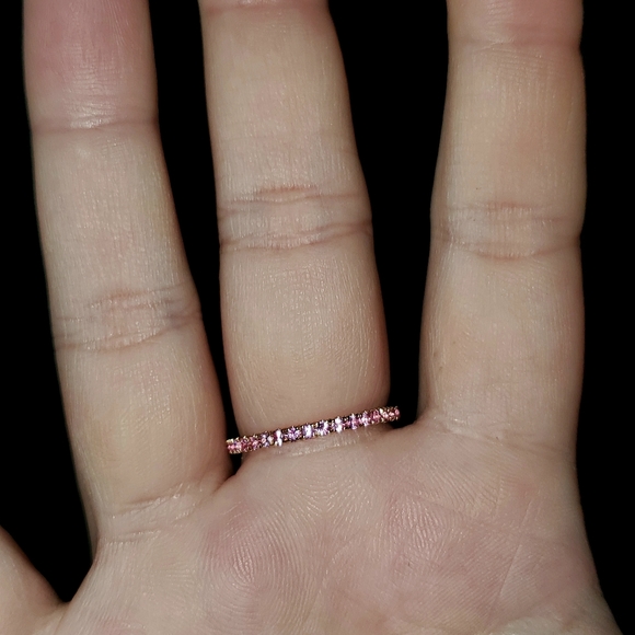 Pink Sapphire Full Eternity Band - Picture 5 of 8